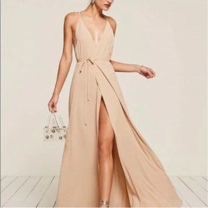 Reformation Callilly Champagne Bridesmaid Dress Size 0